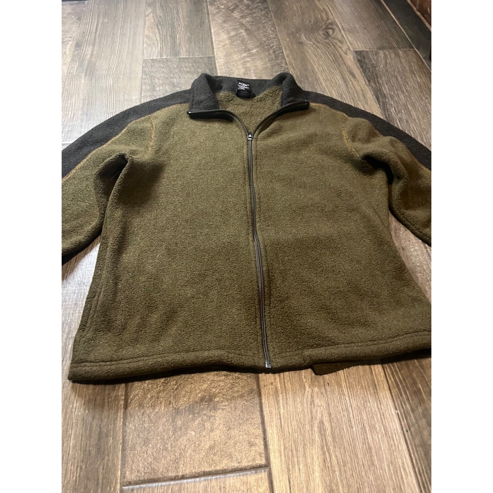 Kuhl Interceptr Full Zip Fleece Jacket Olive Green Gray Mens Medium